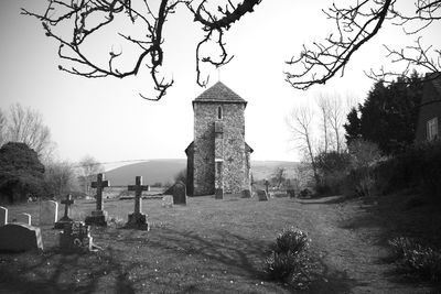 View of cemetery against sky