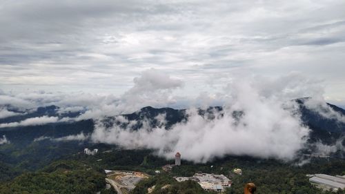 High angle view of landscape against sky