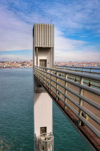 View of bridge over sea against sky