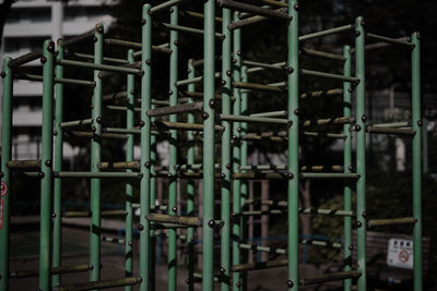 Close-up of metallic fence