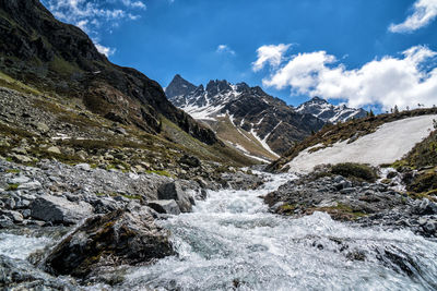 Scenic view of mountains against sky