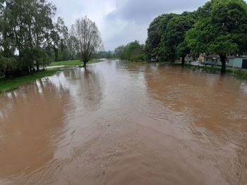 Scenic view of river against sky