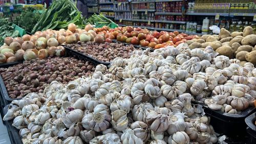 Vegetables for sale at market stall