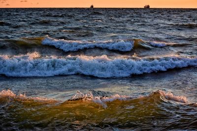 Sunrise over the baltic sea in gdynia poland