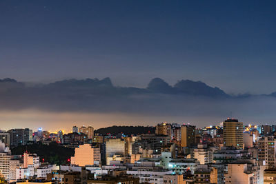 Long exposure urban night photography with buildings and lights of a brazilian city