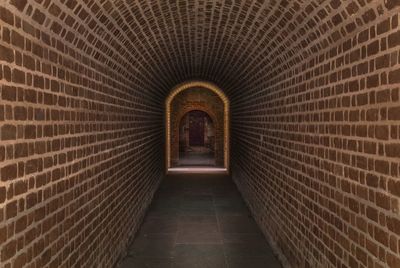 Empty archway of historic fort clinch