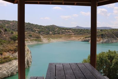 View of swimming pool in lake