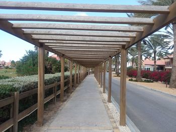 View of empty footbridge