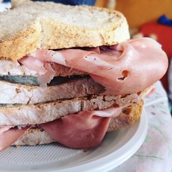 Italian sandwich with mortadella