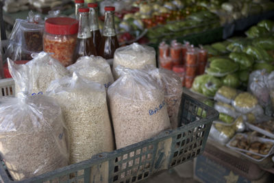 Close-up of food for sale in market