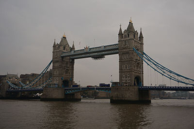 Low angle view of suspension bridge