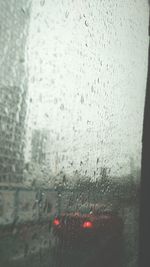 Close-up of water drops on glass