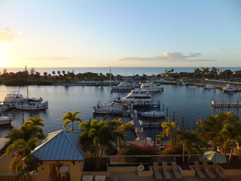 Boats in harbor