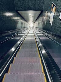 Low angle view of escalator