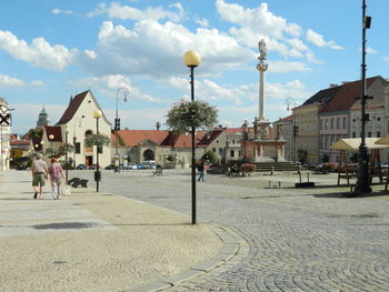 Street in city against sky