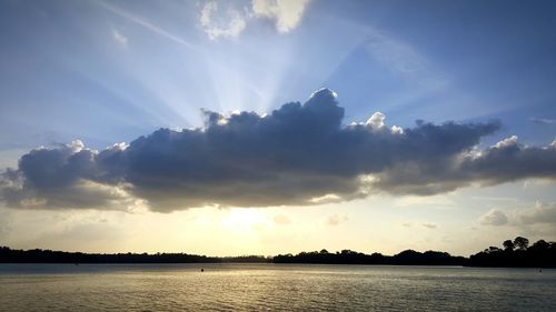 Scenic view of sea during sunset