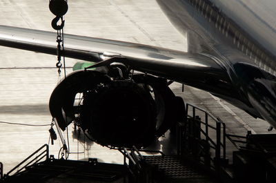 Cropped image of airplane at runway