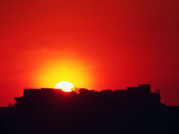 Silhouette of trees at sunset