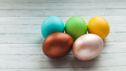 Close-up of eggs on table