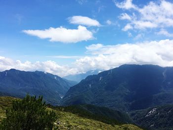 Scenic view of mountains against sky