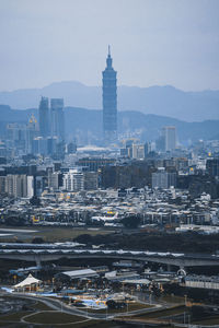 High angle view of cityscape