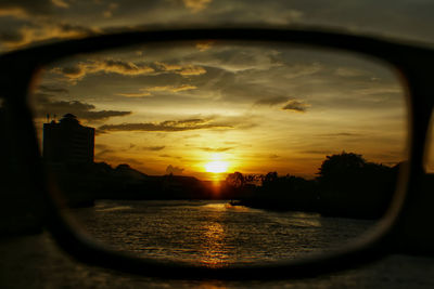 Reflection of sunset in water