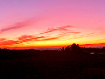 Scenic view of dramatic sky during sunset