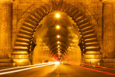 Light trails on road