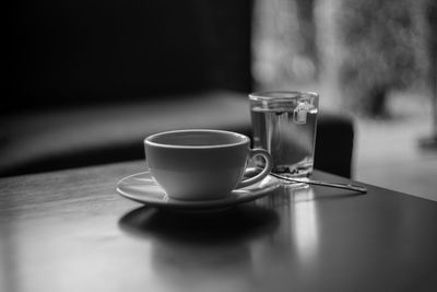 Coffee cup on table