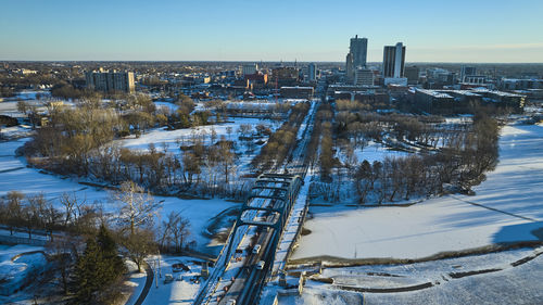 High angle view of cityscape