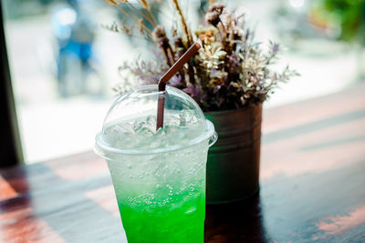 Close-up of drink on table