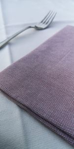 High angle view of blinds on table