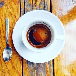 Directly above shot of coffee on table