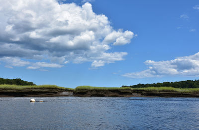 Springtime with river views along north river in massachusetts.