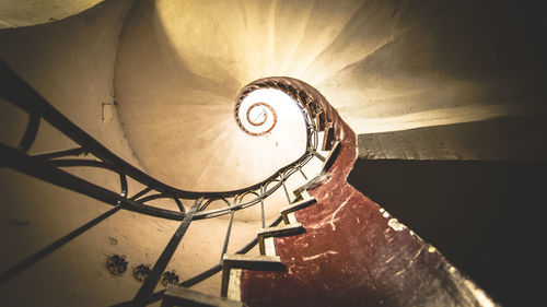 Close-up of spiral staircase