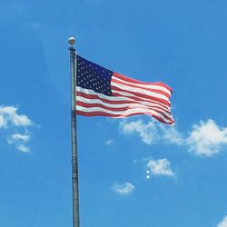 Low angle view of american flag