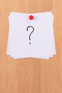 Close-up of empty text on wood