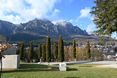 Scenic view of mountains against sky