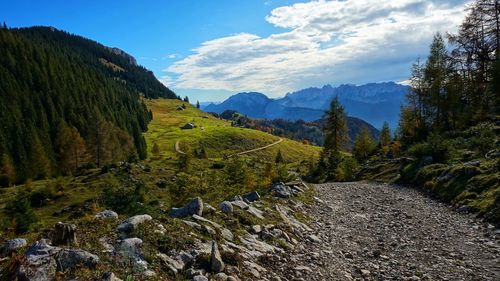 Scenic view of mountains against sky