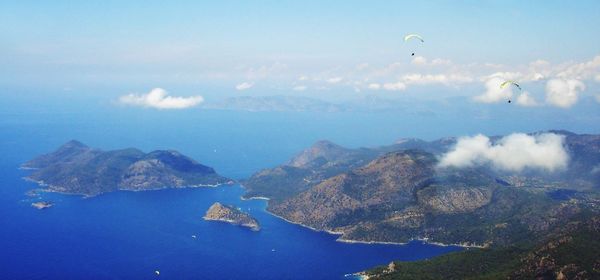 Aerial view of mountain range