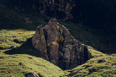 Rock formations on mountain