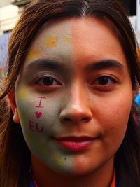 Close-up portrait of beautiful young woman