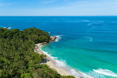 High angle view of sea against sky