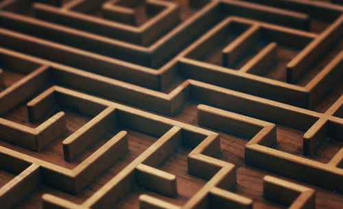 Full frame shot of wooden maze