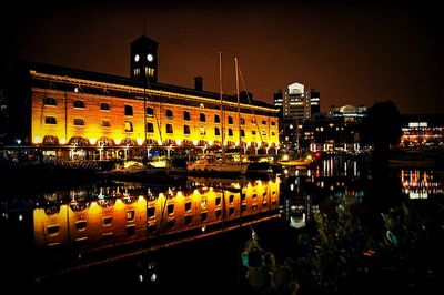 Illuminated city at night