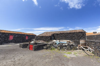 Abandoned construction site against sky
