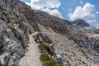 Low angle view of mountain against sky