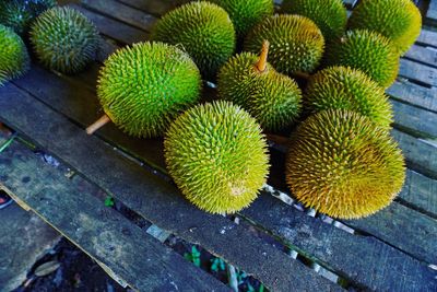 High angle view of fruits on table