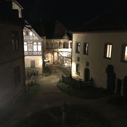 Illuminated houses at night