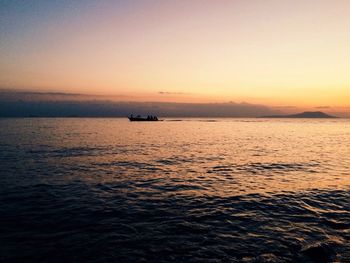 Scenic view of sunset over sea